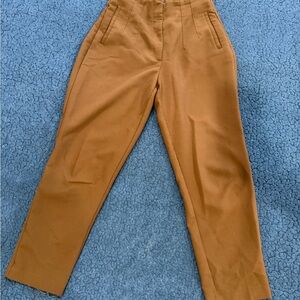 Zara Women's High-Waist Tapered Pants — Brown